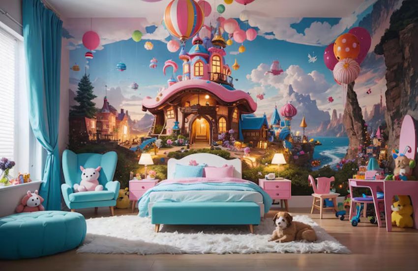 Whimsical Themes For Idealists Kids Room Wallpaper